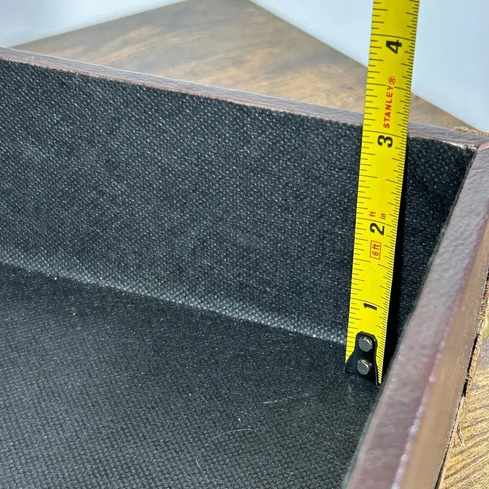 Unbranded Vintage Style Small Trunk Decorative Storage Box Faux Leather Brown
